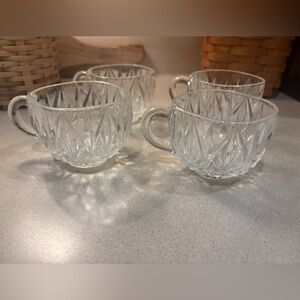 Williamsport clear pressed glass punch cups (set of 4)